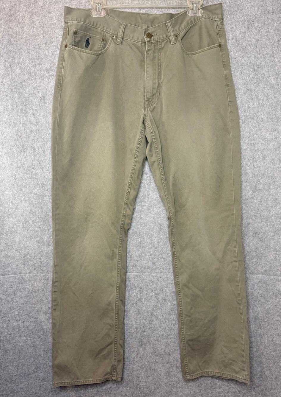 Vintage Polo Ralph Lauren Authentic Dungarees Mens 32x34 Olive Khaki Pants Pony